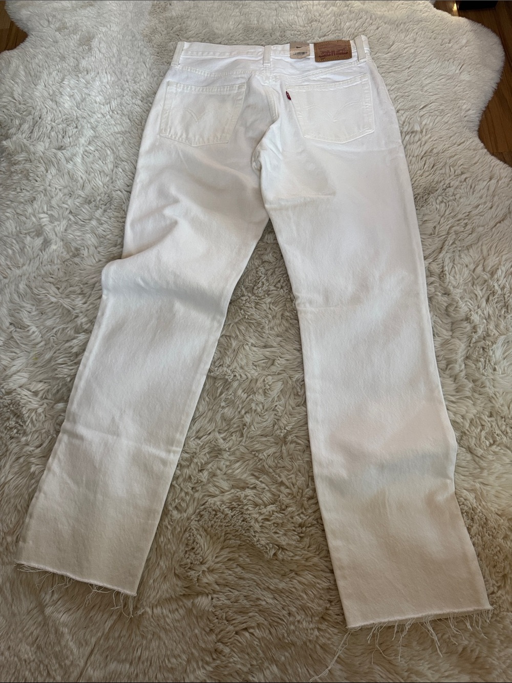 Levi's 501 Original Distressed White Button-Fly Jeans - Picture 6 of 7